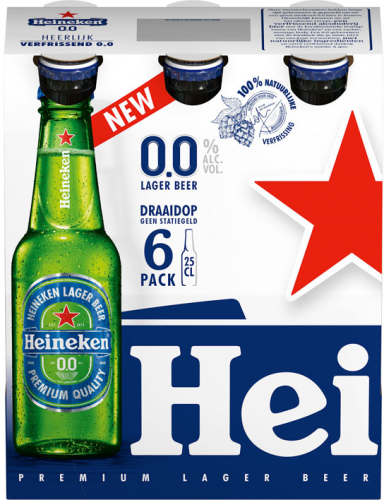 Heineken 0.0 set van 6 blikjes a 0,33 liter 